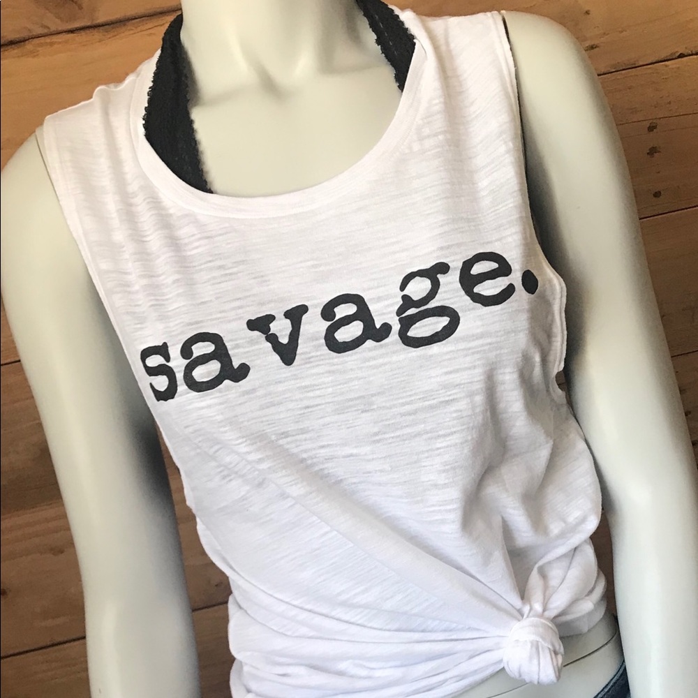 Savage graphic Muscle T shirt